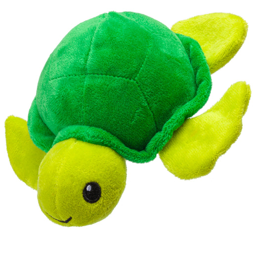 Green turtle mini plush dog toy for small dogs and puppies