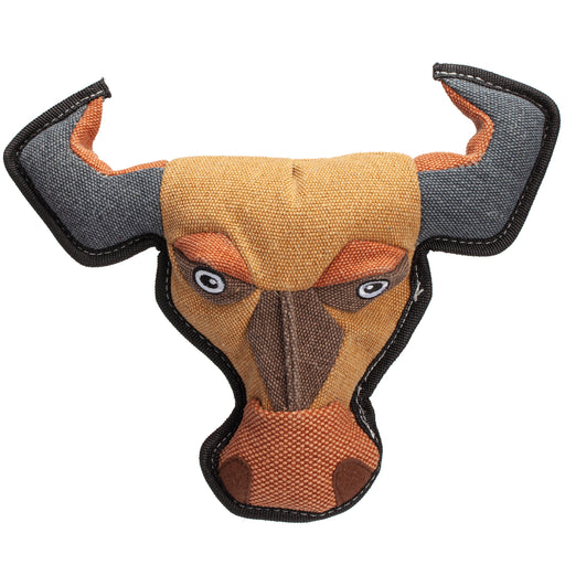 Bull durable dog toy with a squeaker