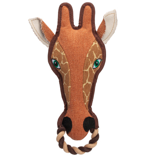 Giraffe durable dog toy with a squeaker