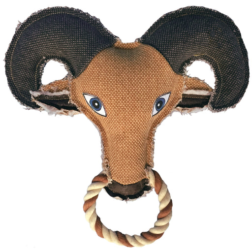Goat durable dog toy with a squeaker