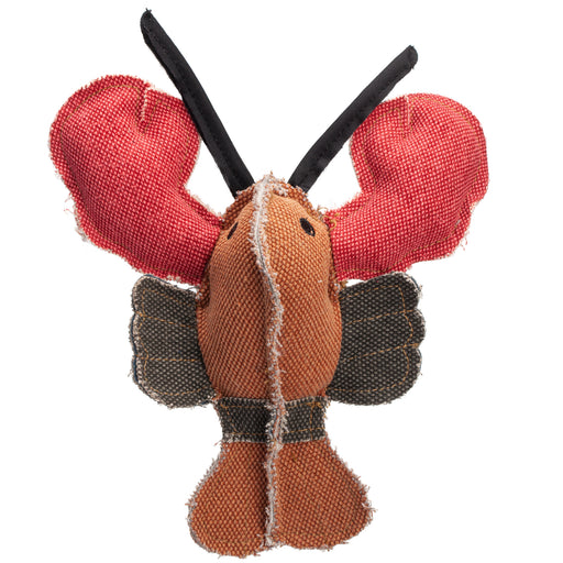 Lobster durable dog toy with a squeaker