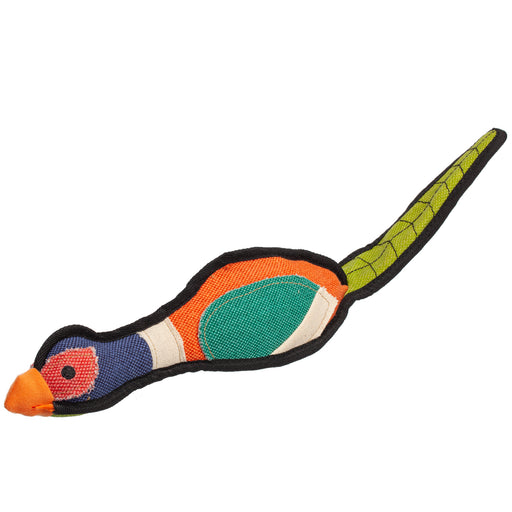 Pheasant durable dog toy with a squeaker, 20 inches long