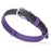 Purple and black leather collar with metal hardware, width 3/4 inch
