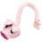 Pink pig squeaky dog toy with rope and ball inside