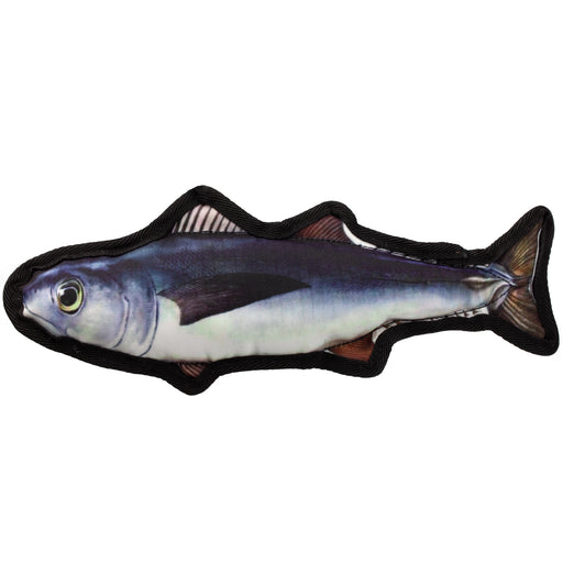 Floating in water dog toy with a squeaker, trout fish
