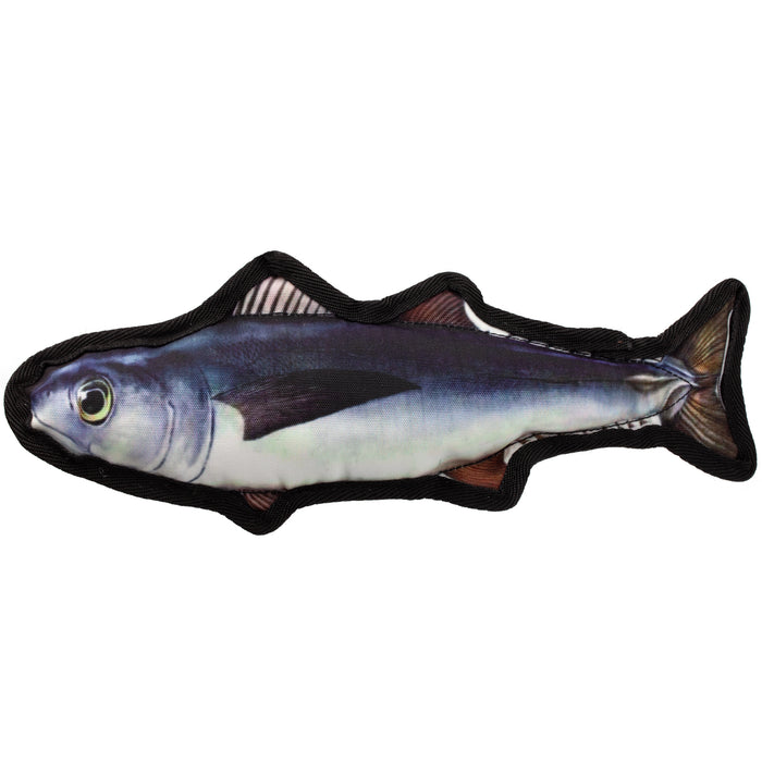 Floating in water dog toy with a squeaker, trout fish 
