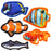 Squeaky dog toys for small dogs and puppies, five fish styles