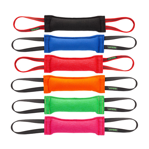 French linen tug dog toy with one or two handles, four different sizes, six colors