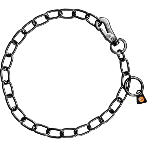 Herm Sprenger - Chain Collar with SPRENGER hook - Medium Links - Black Stainless Steel
