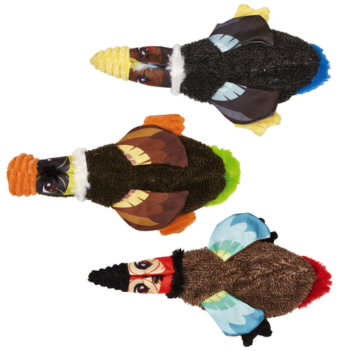 crinkle paper dog toy collection, three bird styles