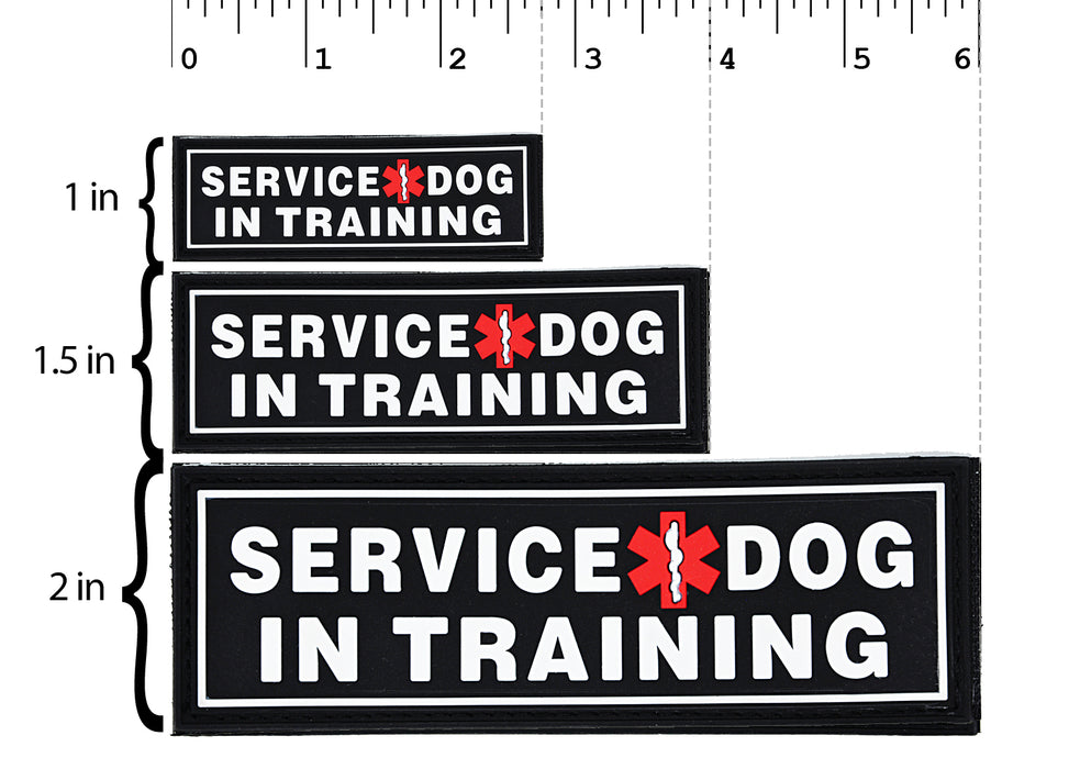 Dogline 3D Rubber Service Dog in Training Removable Patches for Dog Harness and Vest