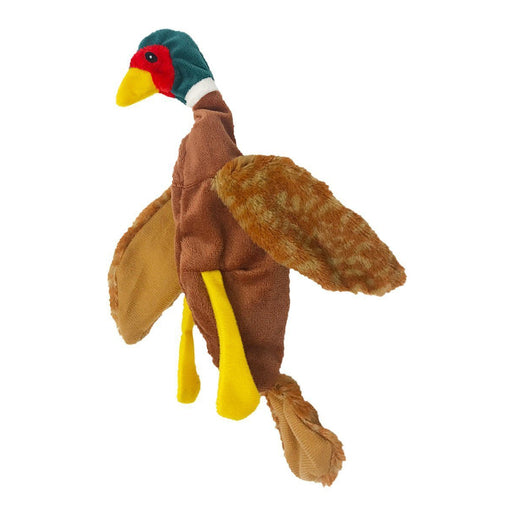 Flat, no stuffing dog toy with crinkle paper, a chicken