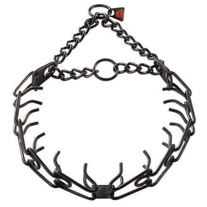 Herm Sprenger - ULTRA-PLUS Training Collar with Center-Plate and Assembly Chain - Standard Version - Black Stainless Steel