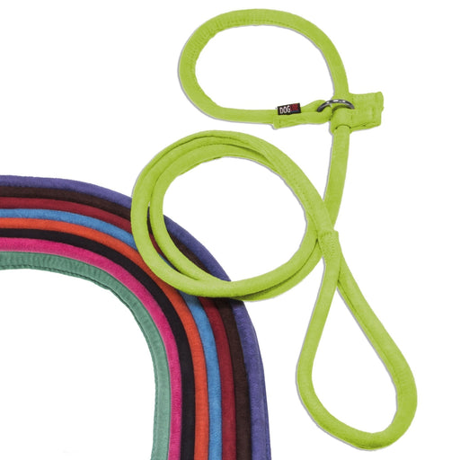 Soft microfiber slip lead for dogs, nine different colors, 5 feet long