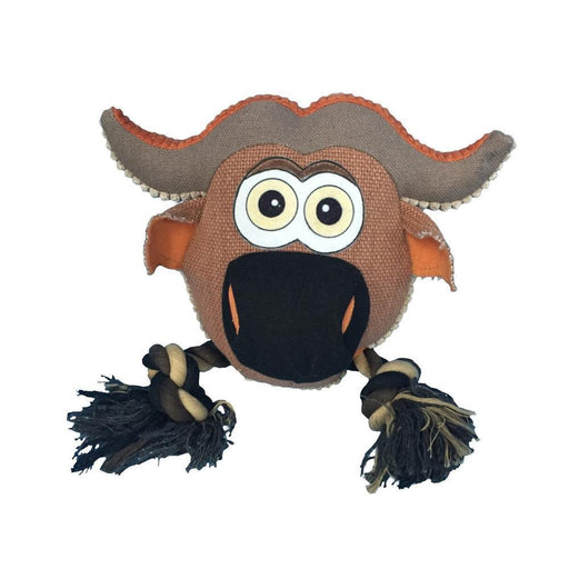 Cow squeaky dog toy with rope