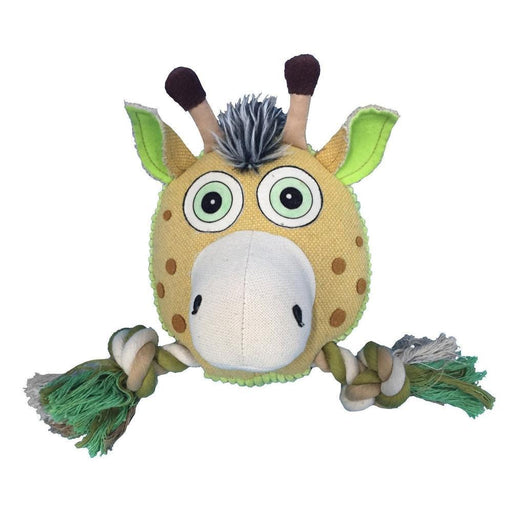 Deer squeaky dog toy with rope